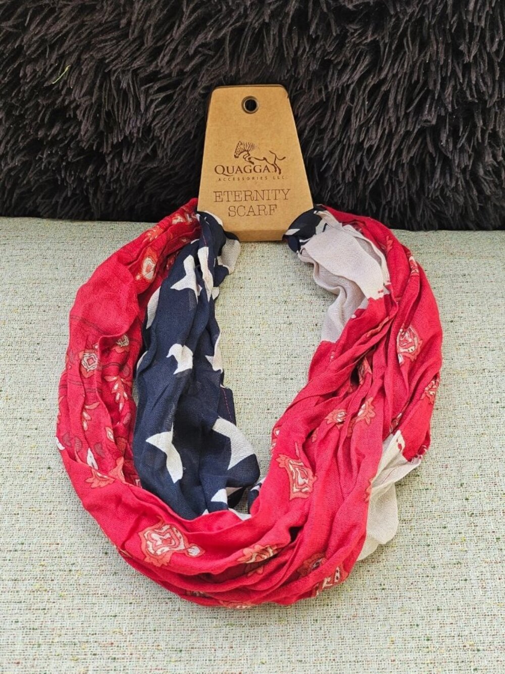 4th of July Scarf Eternity Scarf Women Scarves Red/Blue Quagga Accessories New
